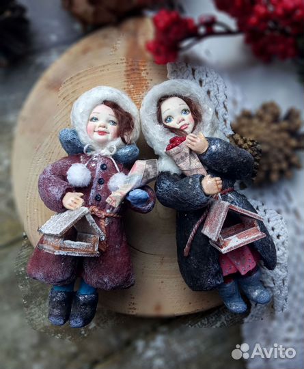 Ватные елочные игрушки