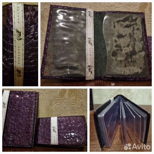 Обложка на паспорт кожа, береста