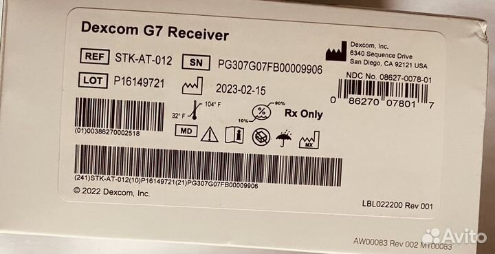 Dexcom G7 монитор