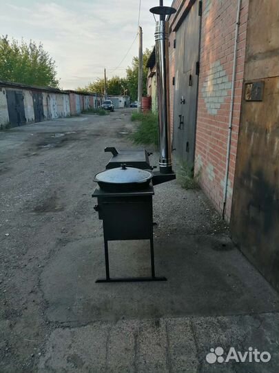 Мангал с печкой под казан