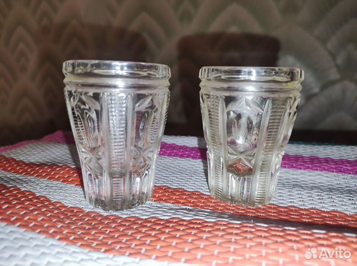 Стопки 2шт, стаканы 5шт, пепельница хрусталь СССР