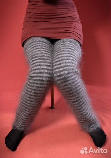 Гетры полосатые пуховые