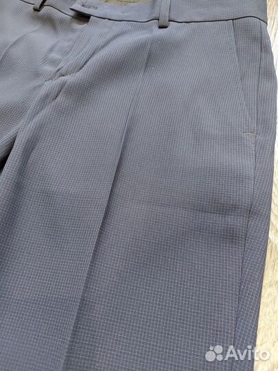 Брюки синие в клетку