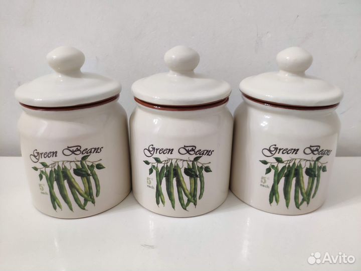 Набор для кухни банки для сыпучих специй керамика