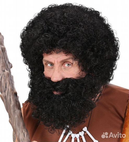 Парик Дикаря с бородой карнавальный