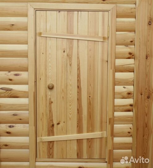 Двери банные (деревянные, с коробкой)