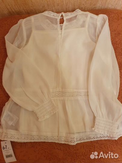 Блуза для девочки кремовая Мазеркеа