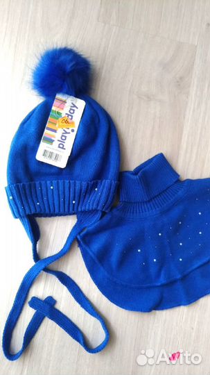 Комплект шапка, манишка (новые)