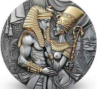 Монета Аменхотеп и Нефертити Камерун 2023г серебро