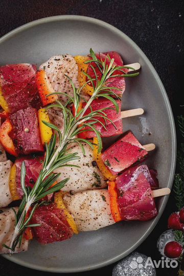 Шашлычки из тунца, палтуса