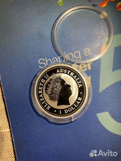 Коза. Лунный календарь. Серебро 1 доллар 2003 года