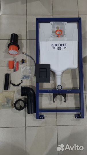 Инсталляция grohe с чёрной клавишей