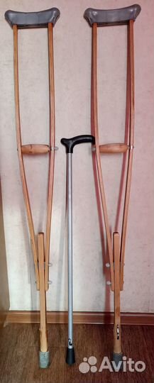 Костыли подмышечные и трость