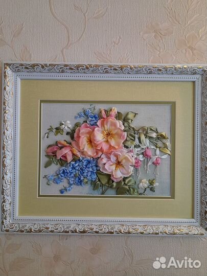 Картины вышитые лентами