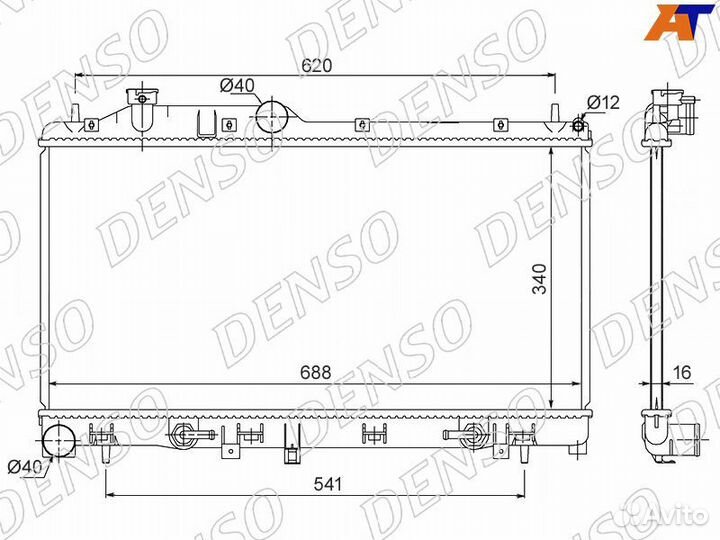 Радиатор охлаждения двигателя DRM36008 Subaru lega