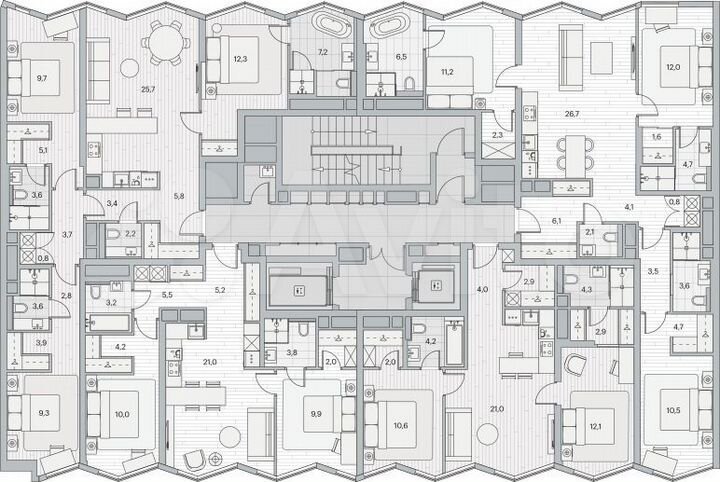 2-к. квартира, 64,8 м², 13/22 эт.