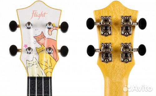 Укулеле концерт белый с котиками Flight TUC kitty