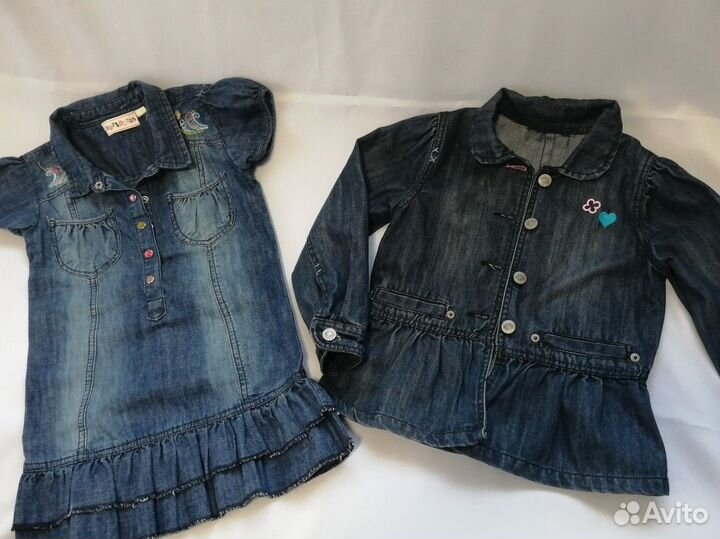 Джинсовая куртка и платье