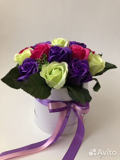 Мыльные цветы в коробке