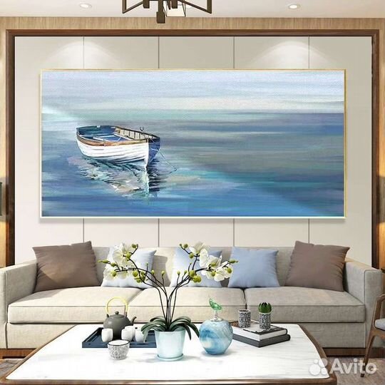 Картина маслом Лодка на озере