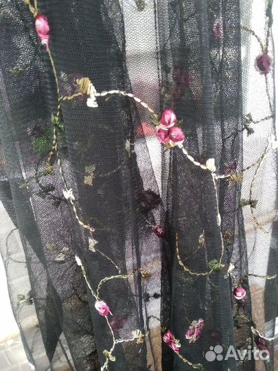 Отрезы ткани кружево, сетка с вышивкой