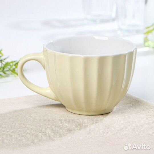 Кружка керамическая Доляна «Ноэми», 430 мл, цвет б