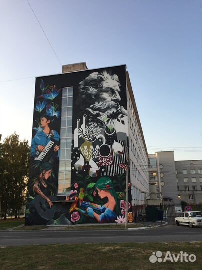 Граффити оформление стен, авто