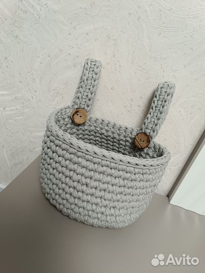 Вязаные корзиночки