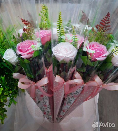 Букеты из мыльных роз на 14 февраля и 8 Марта