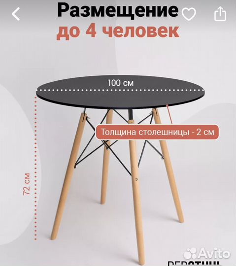 Кухонный стол круглый eames