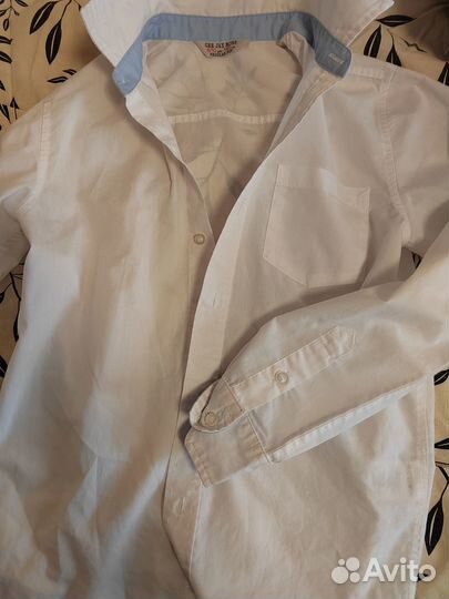 Белая рубашка для мальчика 140