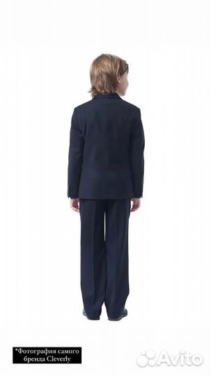 Костюм-двойка на мальчика синий полушерстяной, 158
