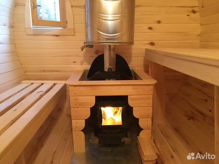 Баня бочка С установкой