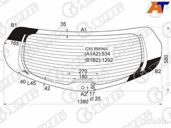Стекло заднее mazda CX-5