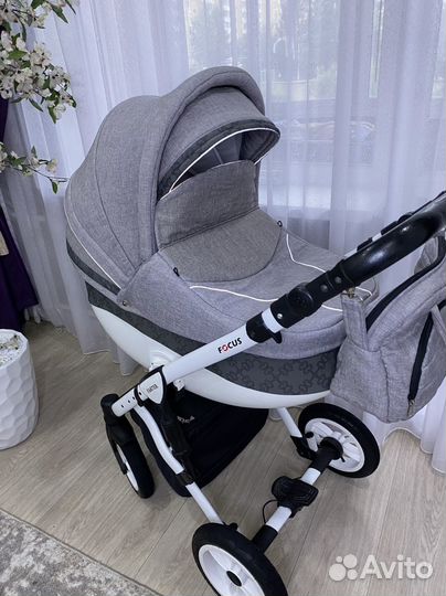 Коляска 3 в 1Verdi Faster (серый лён) доставка