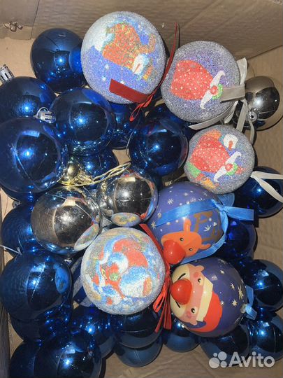 Коробка новогодних шаров, небьющиеся