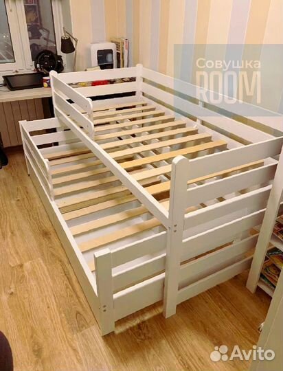 Детская Кровать из бука для двоих