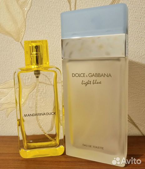 Пустые флаконы от Mandarina duck и Light blue D&G