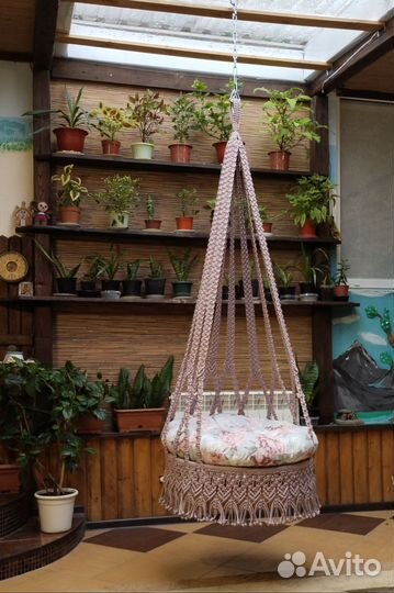 Подвесное кресло гамак макраме