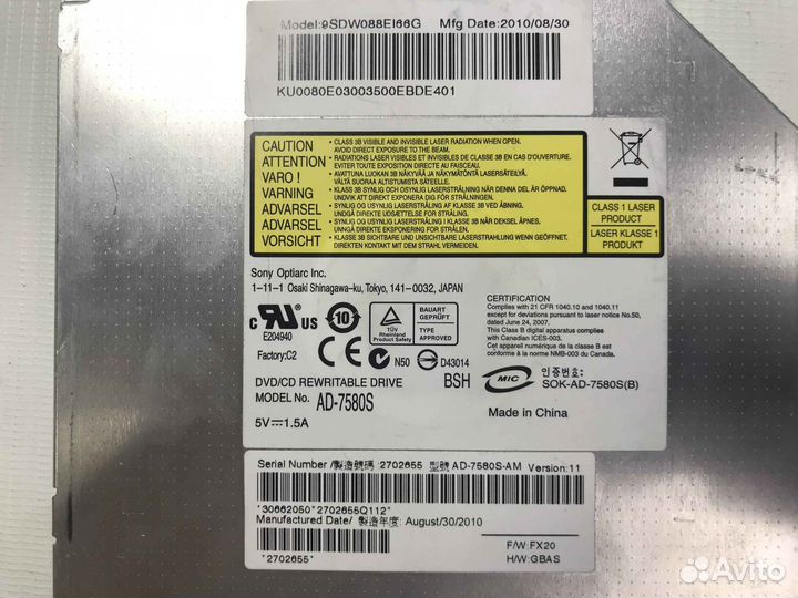 Привод DVD+RW для dell Vostro 1000