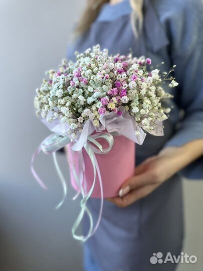 Коробка с гипсофилой