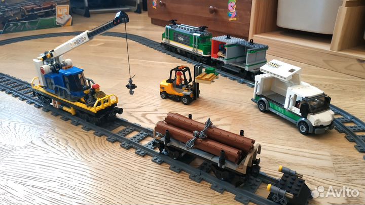 Железная дорога Lego City 60198 и доп рельсы 60205