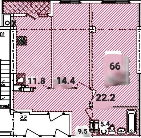 2-к. квартира, 66 м², 9/10 эт.