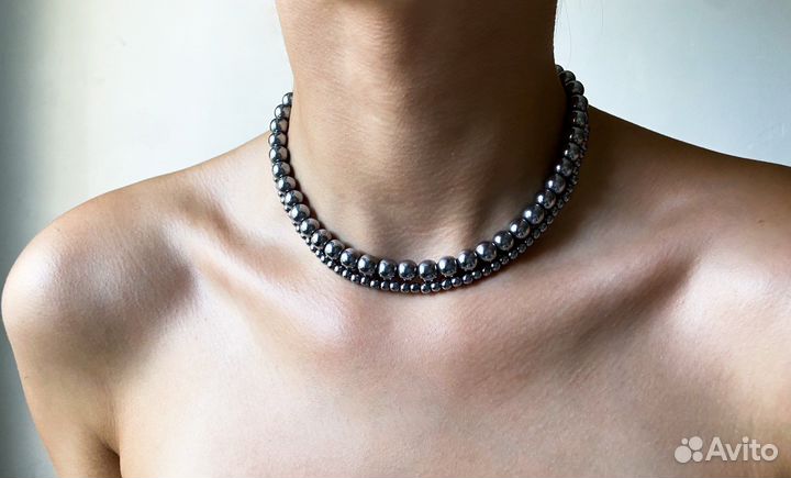 Чокер металл бусы металлические