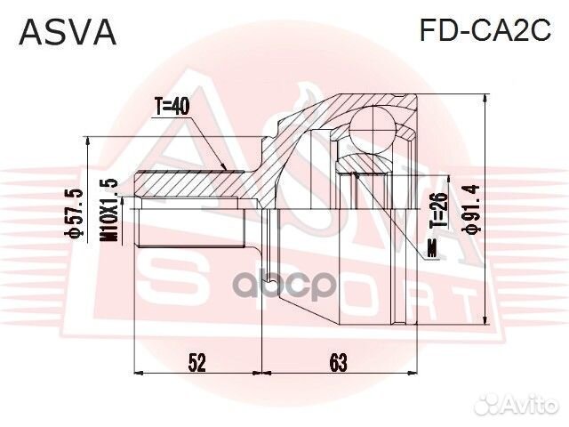 Шрус внешний прав/лев FD-CA2C fdca2C asva