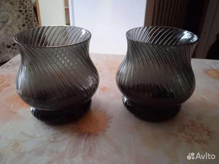 Вазы из цветного стекла СССР