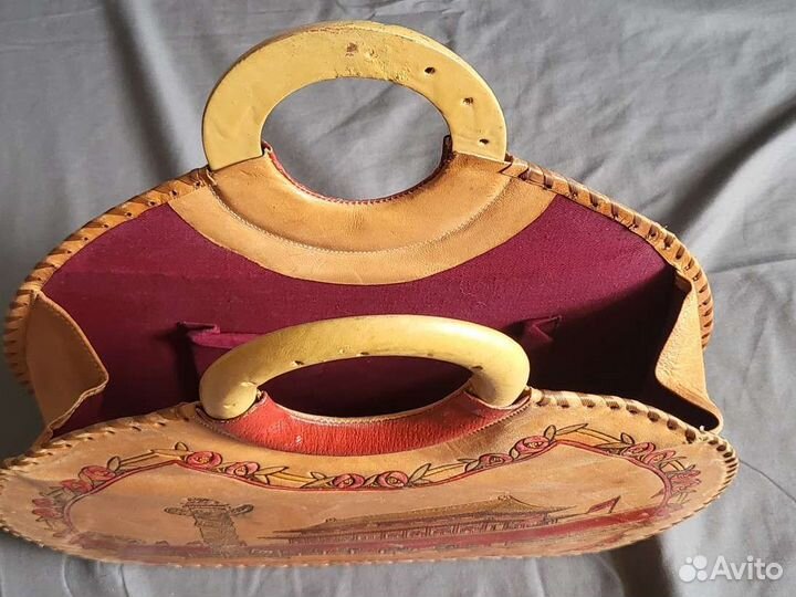 Сумочка китайская раритет натуральная кожа