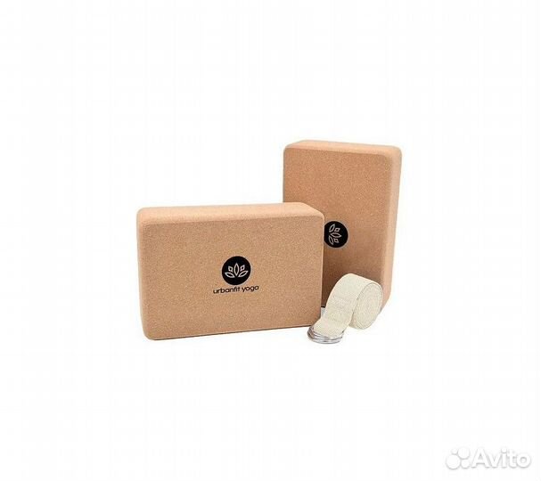 Блок для йоги Пробковый Urbanfit (2 шт) в комплект
