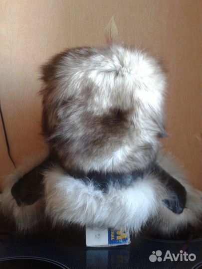 Шапка-ушанка из чернобурки, р54-56