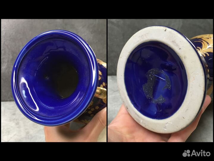 Керамическая ваза кобальт